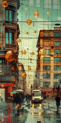urban city street - obrazy, fototapety, plakaty