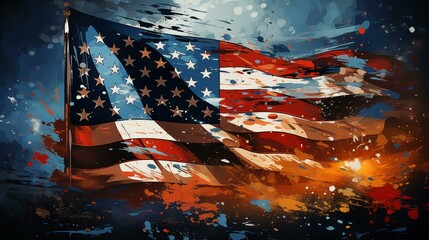American flag, fourth of july, striped, celebration, background, blue - obrazy, fototapety, plakaty