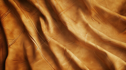 An expanse of tan leather, where the smooth texture is occasionally interrupted by fine, hand-painted lines. 32k, full ultra HD, high resolution - obrazy, fototapety, plakaty