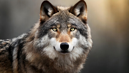 Fototapeta premium Wolf Staring at Camera. Generative AI