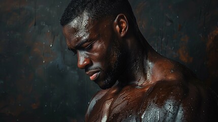Strength Unleashed: Intense Bodybuilder Portrait, generative ai