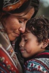 Obraz premium A woman holding a child in her arms. Suitable for family and parenting concepts