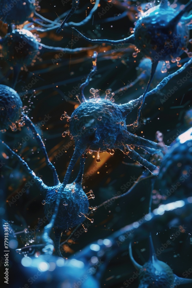 Poster close up image of cellular structure, suitable for scientific and medical projects