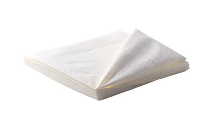 Stack of white napkins. Isolated on a transparent background.