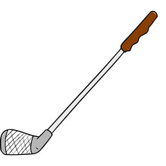 golf stick illustration hand drawn isolated vector	
