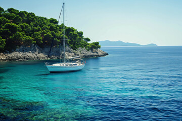 croatian islands yacht holiday, luxury turquoise mediterranean seascape (2)