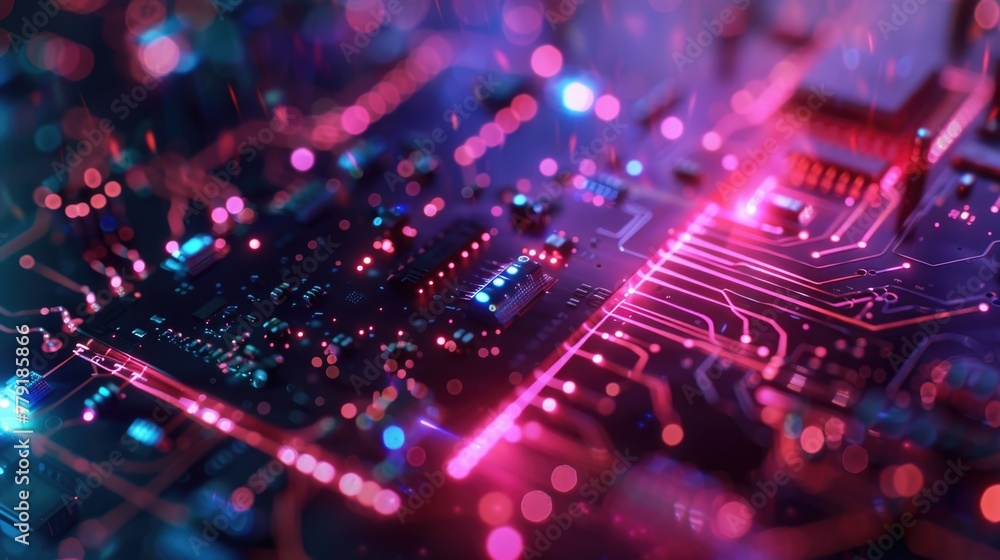 Leinwandbilder detailed view of a computer circuit board, suitable for technology concepts
