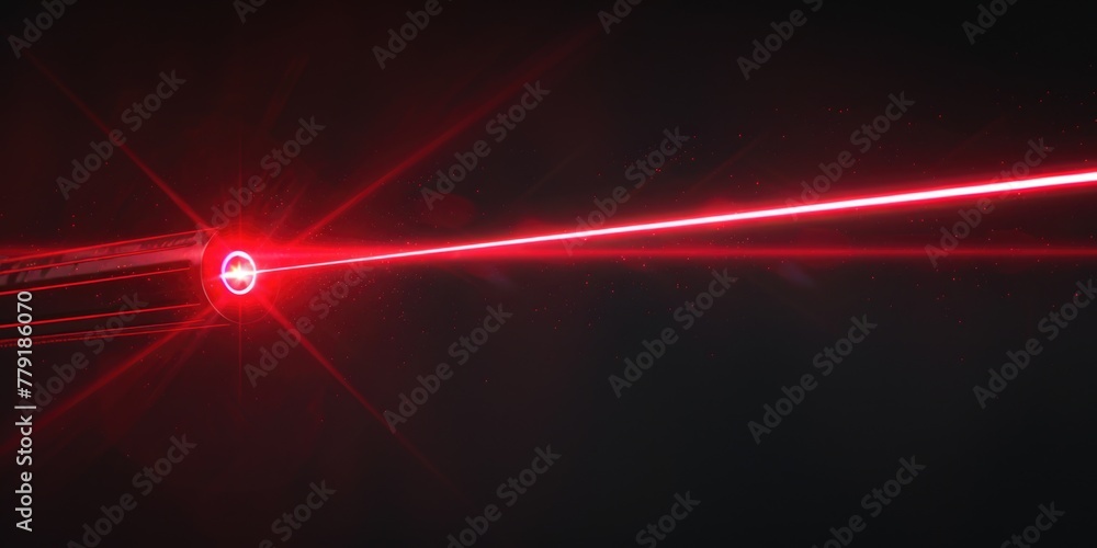 Poster a striking red light shining against a dark backdrop. ideal for dramatic and mysterious concepts