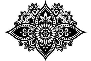 mehndi design silhouette vector illustration