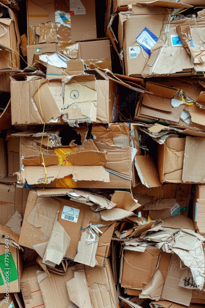 Aufkleber a pile of cardboard boxes stacked on top of each other. suitable for logistics and storage concepts