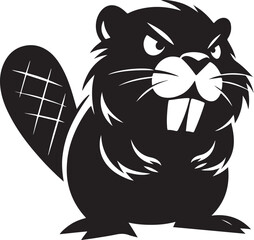 Angry Beaver Silhouette Design 