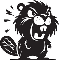 Angry Beaver Silhouette Design 