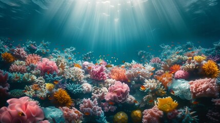 Colorful Coral Reef Paradise, generative ai