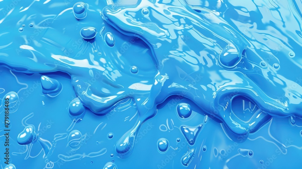 Sticker Close up of a vibrant blue liquid surface, suitable for various design projects