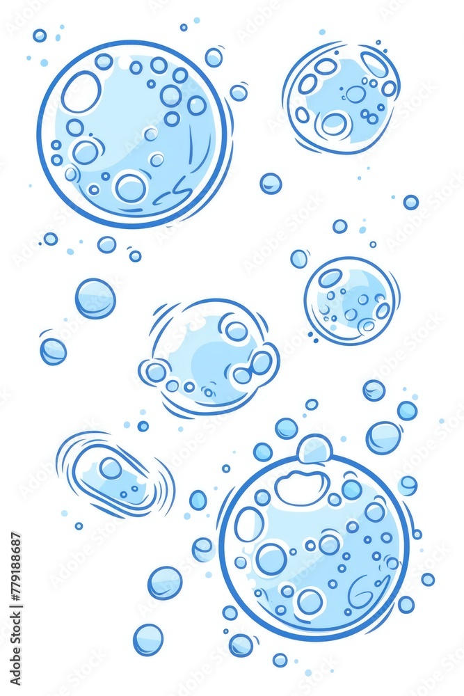 Poster A bunch of bubbles floating on top of each other. Ideal for science or abstract concepts