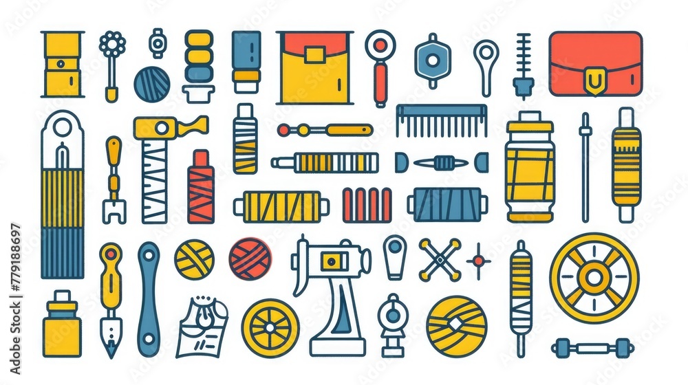 Leinwandbilder collection of different types of tools, suitable for a variety of projects. ideal for diy, construct
