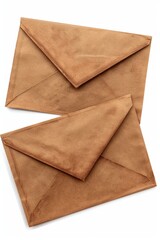 Two brown envelopes on a white surface. Suitable for business or office concepts