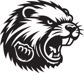 Angry Beaver Silhouette Design 