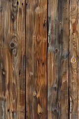 Detailed view of a wooden fence with knots, perfect for rustic or outdoor themes