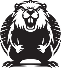 Angry Beaver Silhouette Design