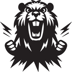 Angry Beaver Silhouette Design