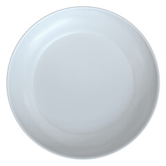 white ceramic round plate for restaurant food table 3d render illustration