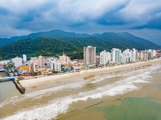 Fototapeta na wymiar Aerial view of the city of Mongaguá, coast of São Paulo
