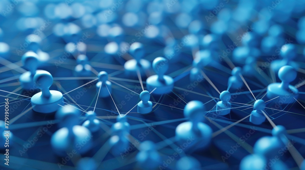 Aufkleber A group of people connected by lines and dots. Suitable for technology and networking concepts