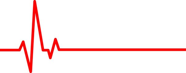 Red heartbeat line icon. Red heartbeat symbol. Red heartbeat with White background.