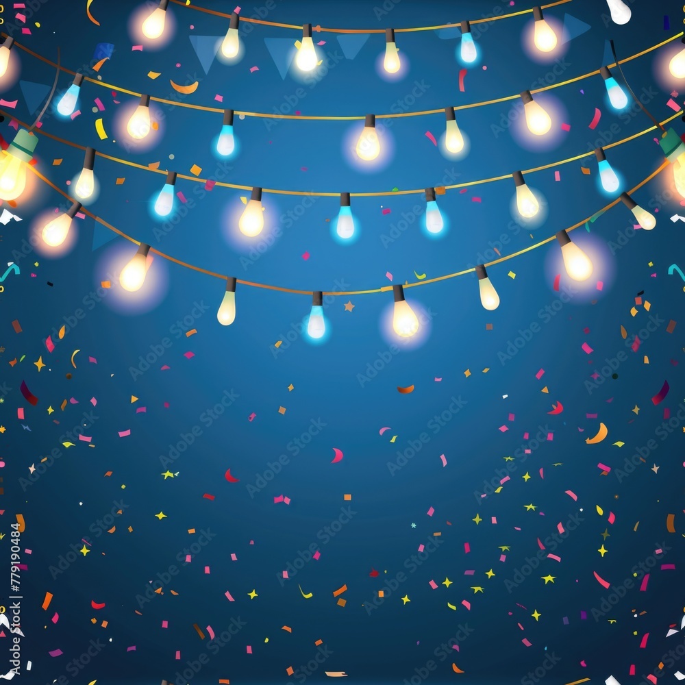Poster a colorful string of lights for festive decorations