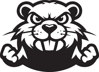 Obraz premium Angry Beaver Silhouette Design 