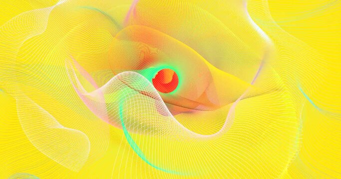 AbAbstract background of yellow digital waves are moving. Lines of the information field.stract  wave lines of the veil.
