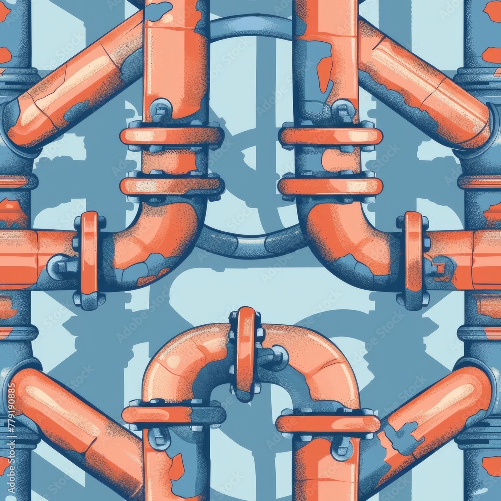 Poster a network of interconnected pipes for industrial use. perfect for illustrating infrastructure or con