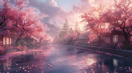 Japanese Springtime Reflections, generative ai