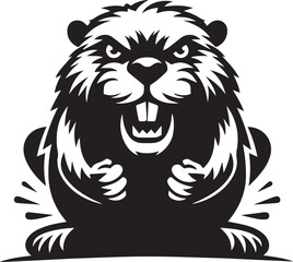 Angry Beaver Silhouette Design