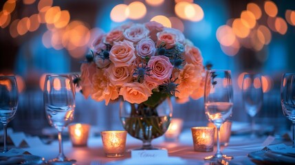 Sophisticated Place Settings at Gala Event, generative ai