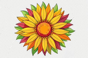 colorful-sunflower-on-transparent-background