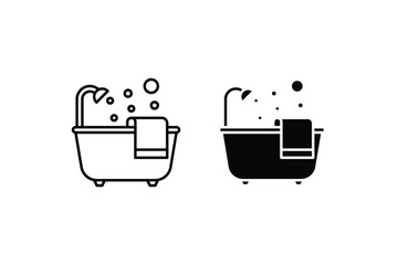 Bathtub icon trendy design template, vector illustration