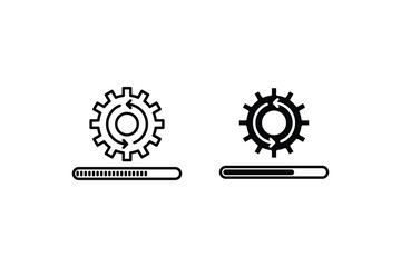 Loading process. Update system icon. Concept of upgrade application progress icon for graphic and web design