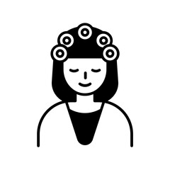 curl your hair icon. black fill icon