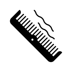 Hair loss icon. black fill icon
