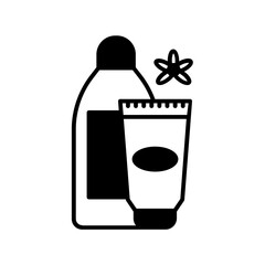 body  lotion icon. black fill icon