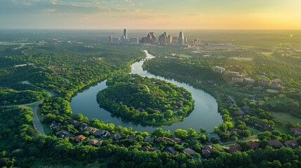 The Beauty of Austin: City and Countryside, generative ai - obrazy, fototapety, plakaty