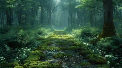 Timeless Woodland Passage, generative ai