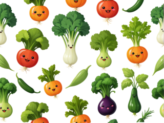 vegetable cartoon character illustartion vector 