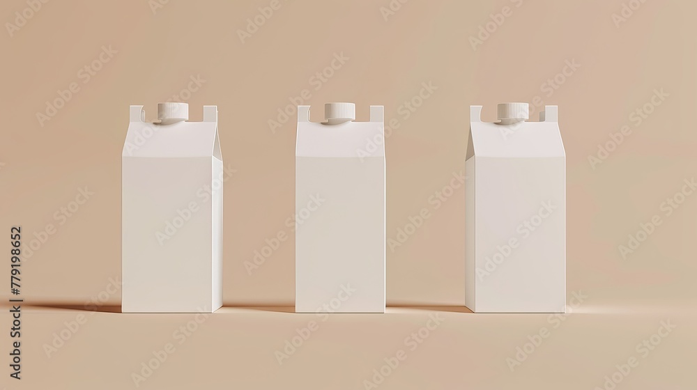 Wall mural empty milk or juice box. 3d vector illustration