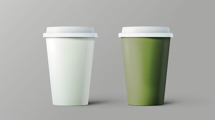 plastic cups.  Mock Up. Vector template