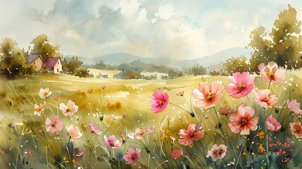 Peaceful Blooming Field, generative ai