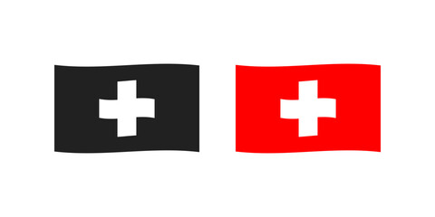 Switzerland Flag icon. flat illustration of vector icon for web