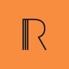 L. Letter logo lineart